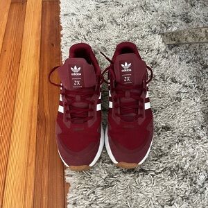 Adidas Maroon and White Athletic Shoes